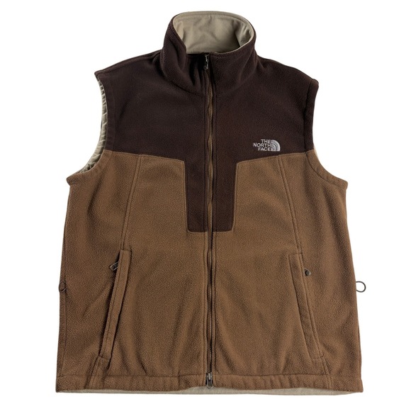 The North Face Other - The North Face Mens M Brown Two Tone Full Zip Fleece Vest Embroidered Logo